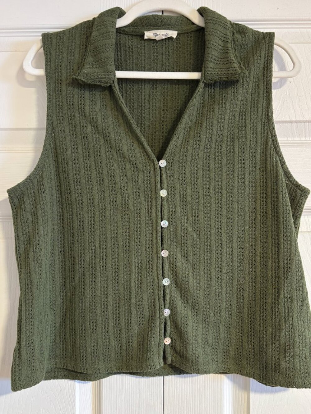 Madewell Crochet-Knit V-Neck Sweater Vest - Picture 5 of 6